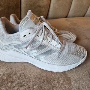 Adidas White and Silver Sneakers
